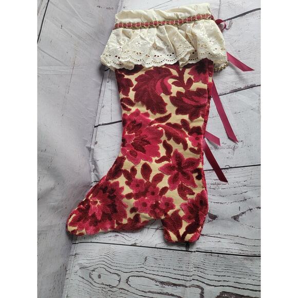 Vintage Victoian Diva Heel Christmas Stocking Tapestry Material - Picture 8 of 11